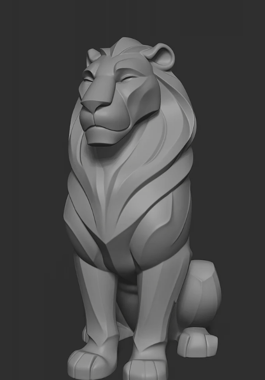 Mystical Lion minimalist sculpture