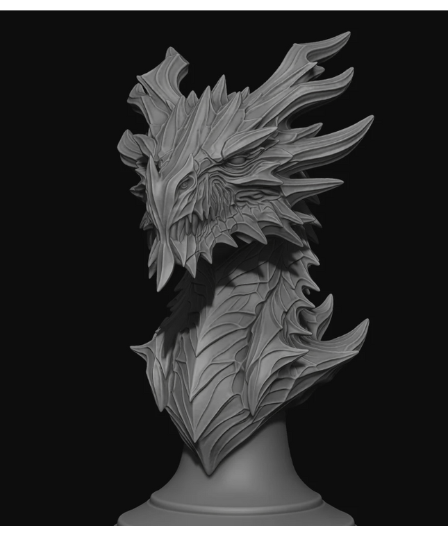 Alduin the World‑Eater from Skyrim Bust