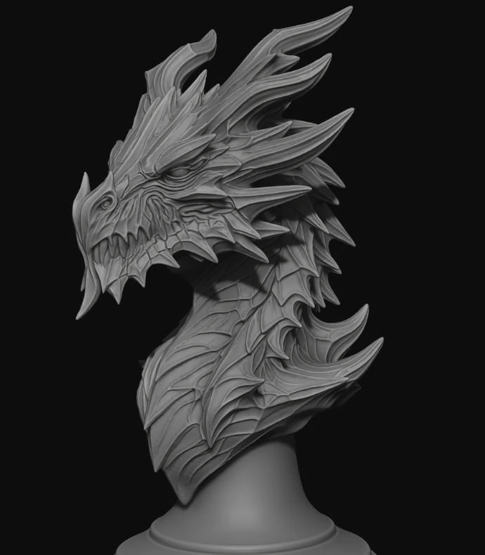 Alduin the World‑Eater from Skyrim Bust