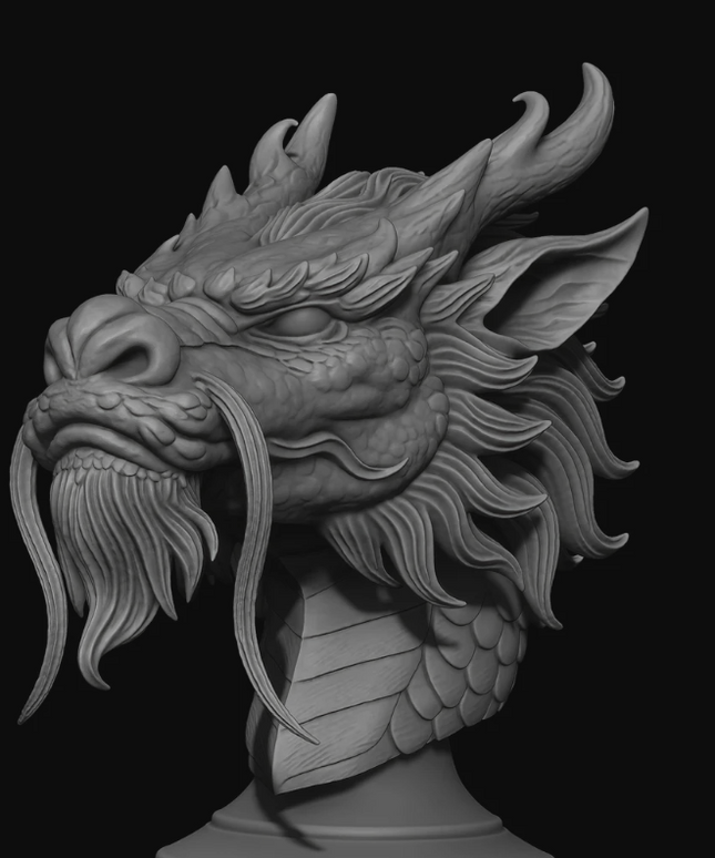 Chinese Dragon Bust