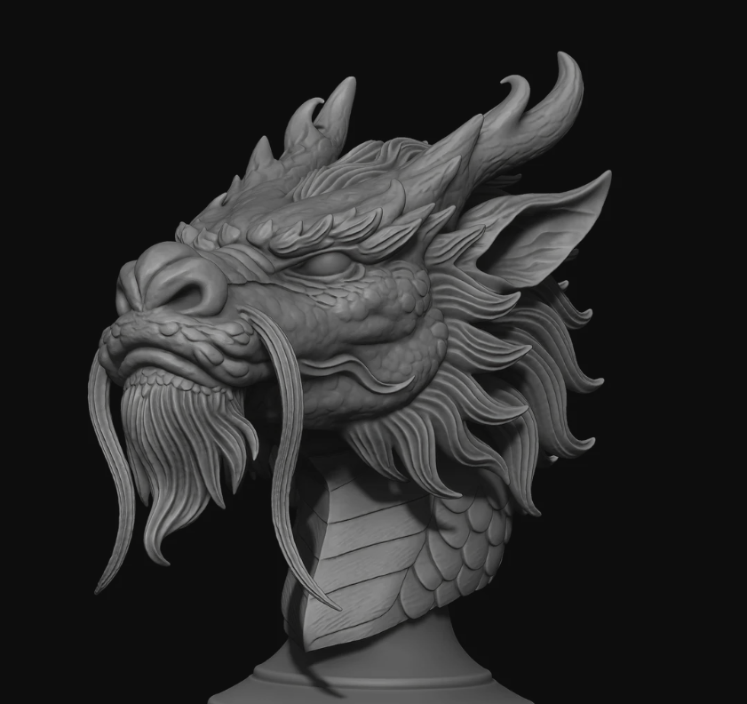 Chinese Dragon Bust