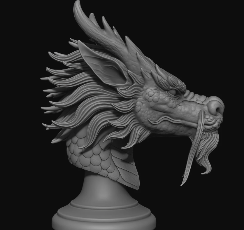 Chinese Dragon Bust