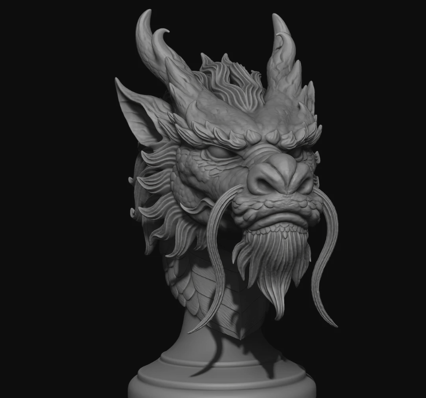 Chinese Dragon Bust