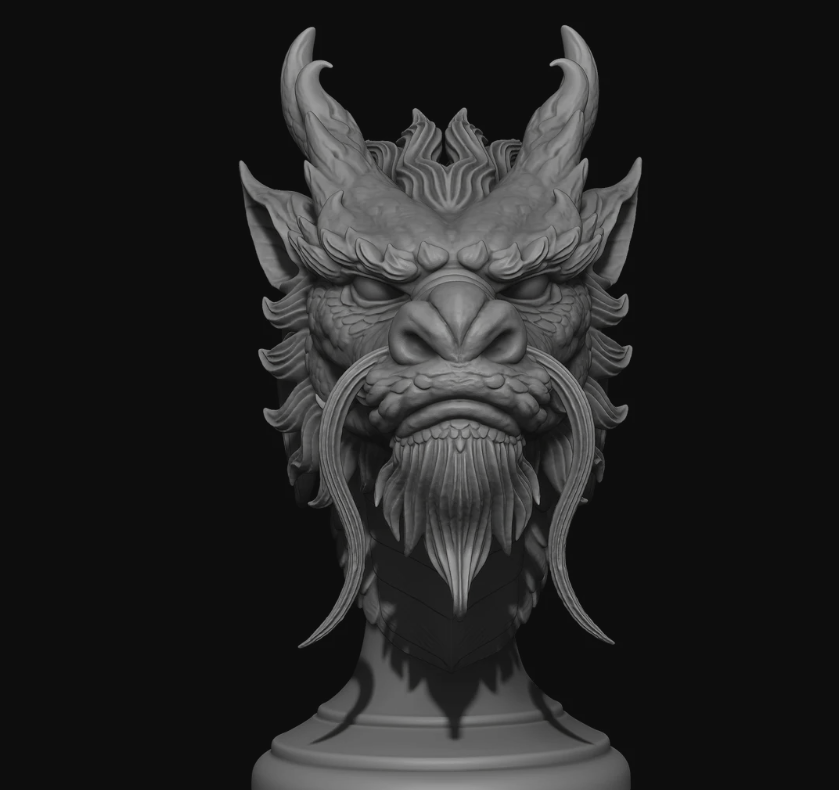 Chinese Dragon Bust