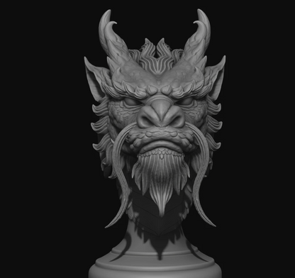Chinese Dragon Bust