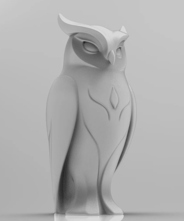 Mystical owl minimalist sculpture
