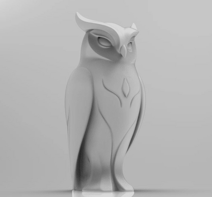 Mystical owl minimalist sculpture