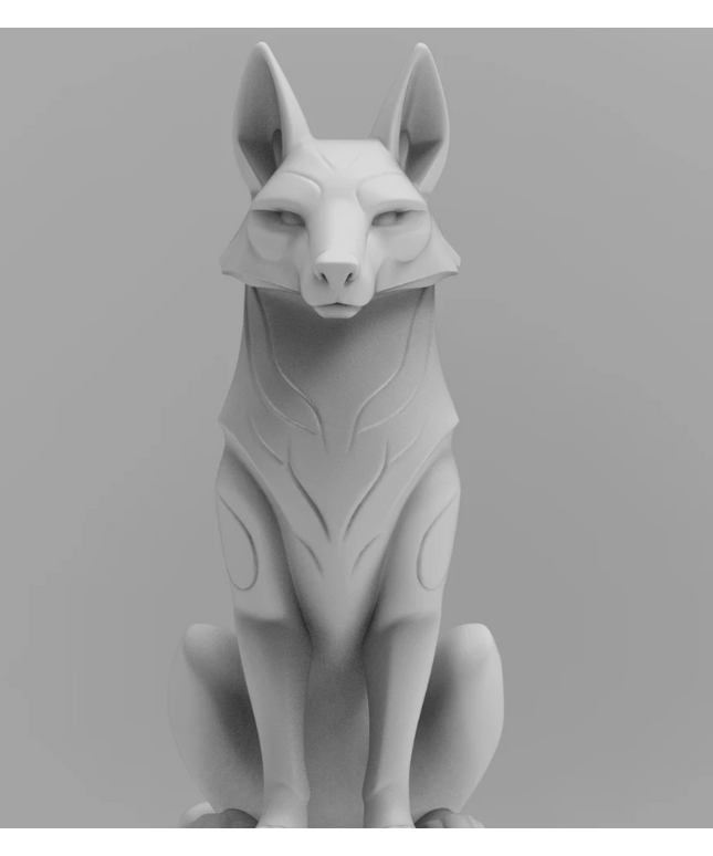 Mystical wolf minimalist sculpture