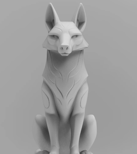 Mystical wolf minimalist sculpture