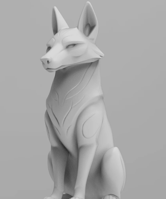 Mystical wolf minimalist sculpture