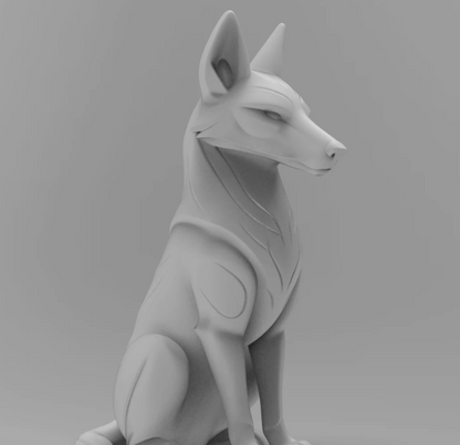 Mystical wolf minimalist sculpture