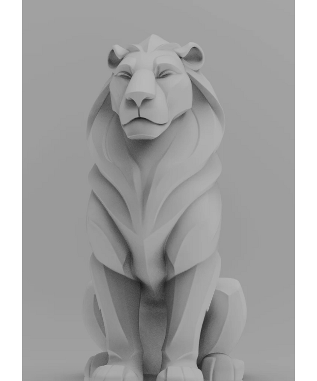 Mystical Lion minimalist sculpture
