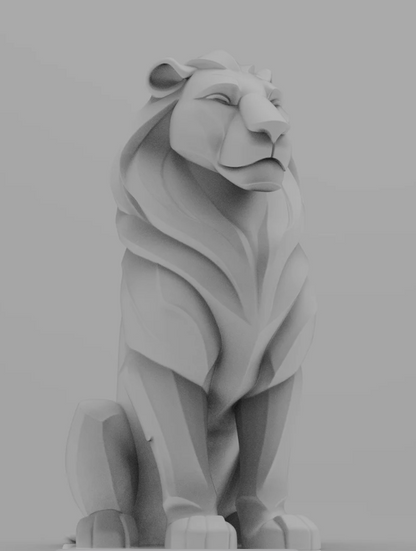 Mystical Lion minimalist sculpture