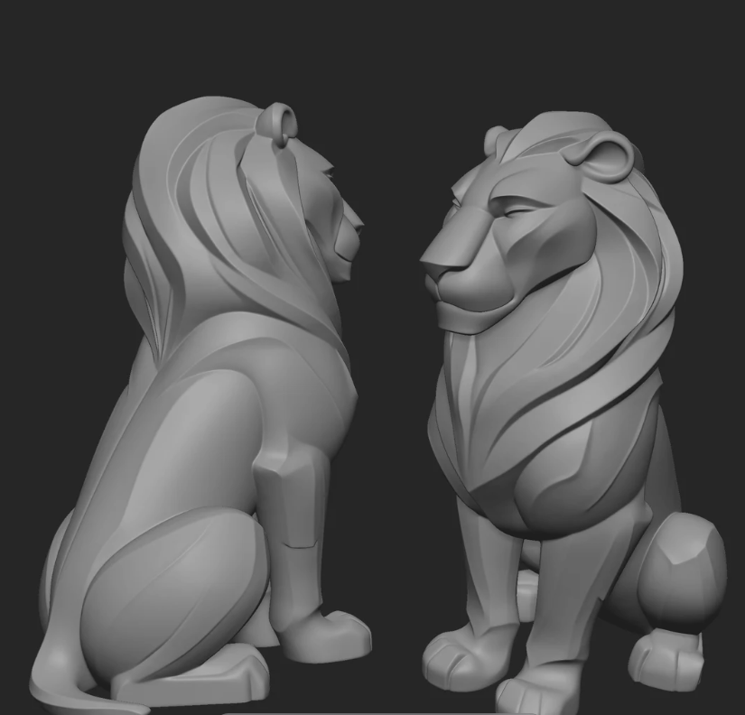 Mystical Lion minimalist sculpture
