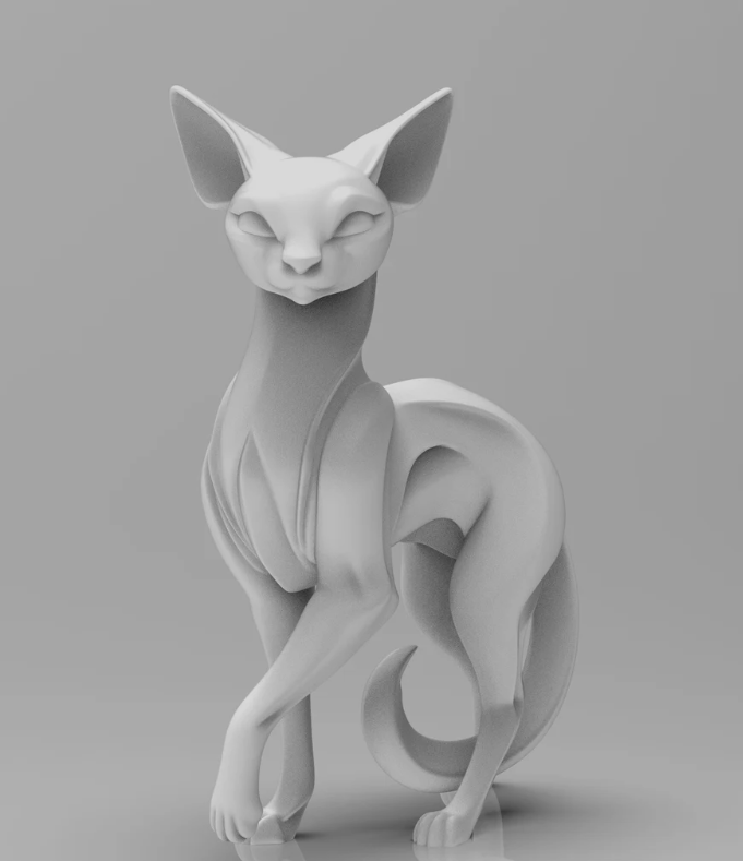 Mystical Cat minimalist sculpture
