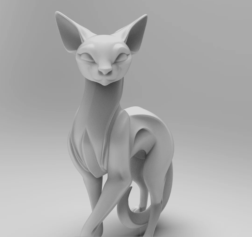 Mystical Cat minimalist sculpture