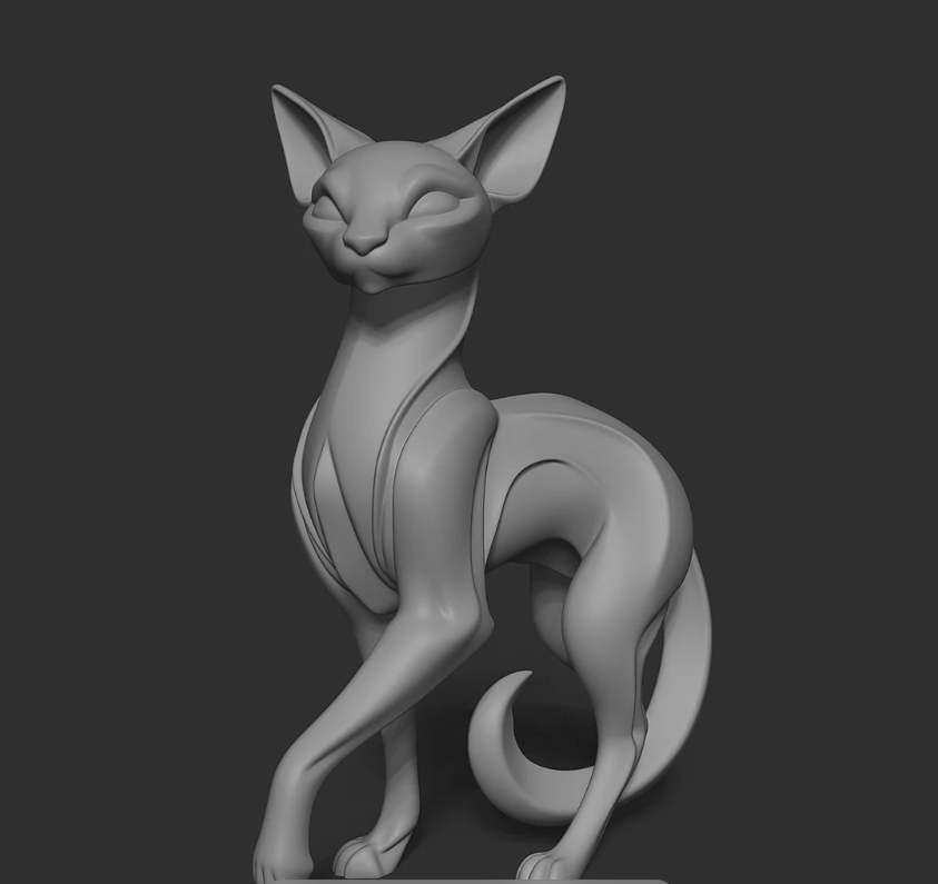 Mystical Cat minimalist sculpture