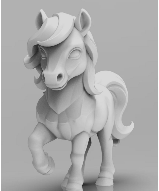 Elegant Fantasy Pony minimalist sculpture