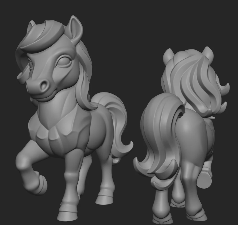Elegant Fantasy Pony minimalist sculpture