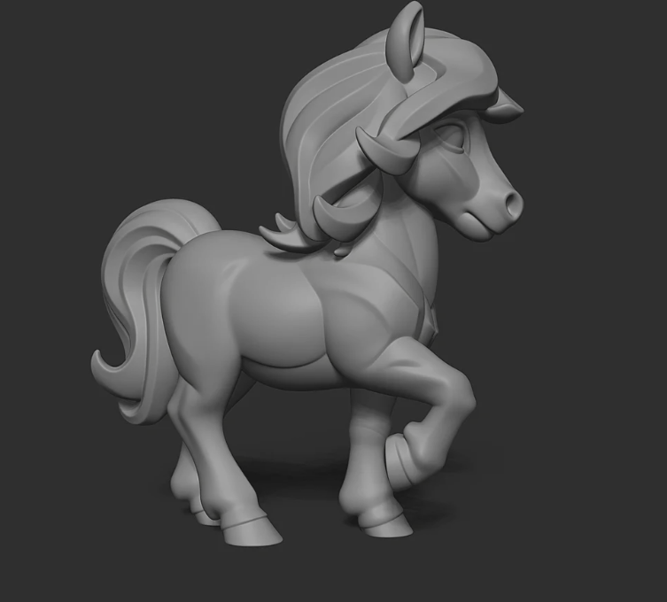 Elegant Fantasy Pony minimalist sculpture