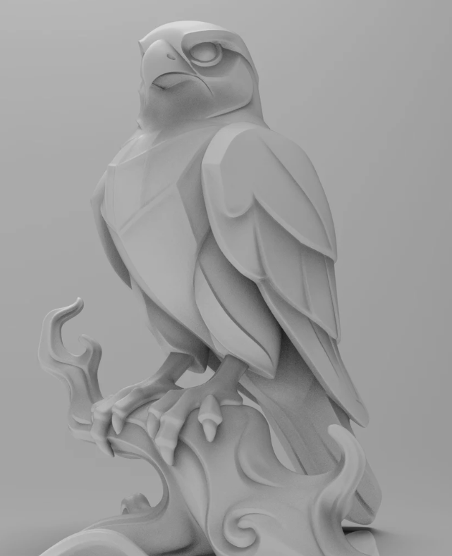 Mystical Falcon minimalist Sculpture