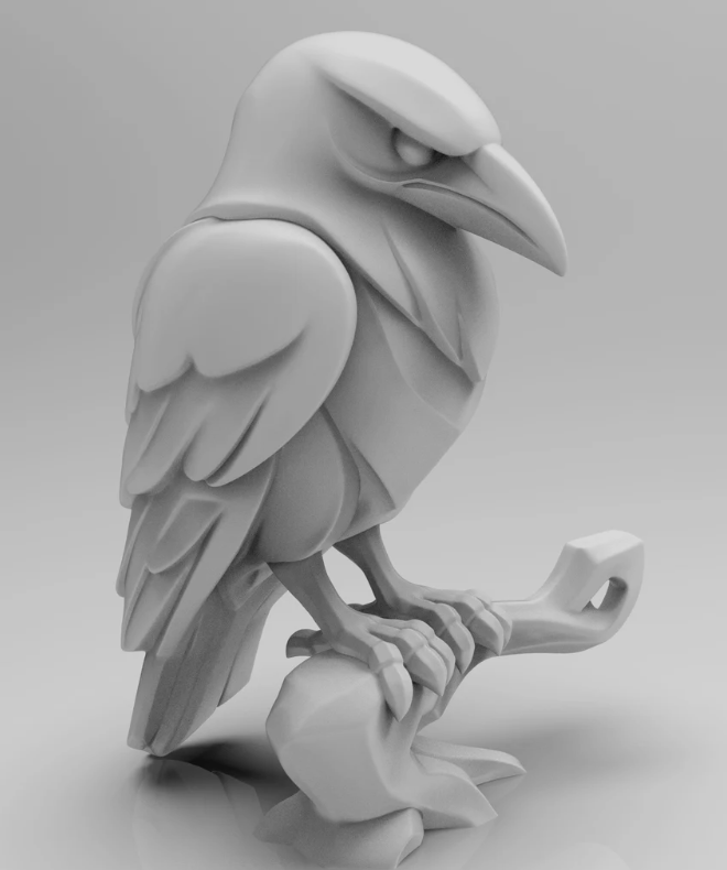 Mystical Raven Minimalist Sculpture