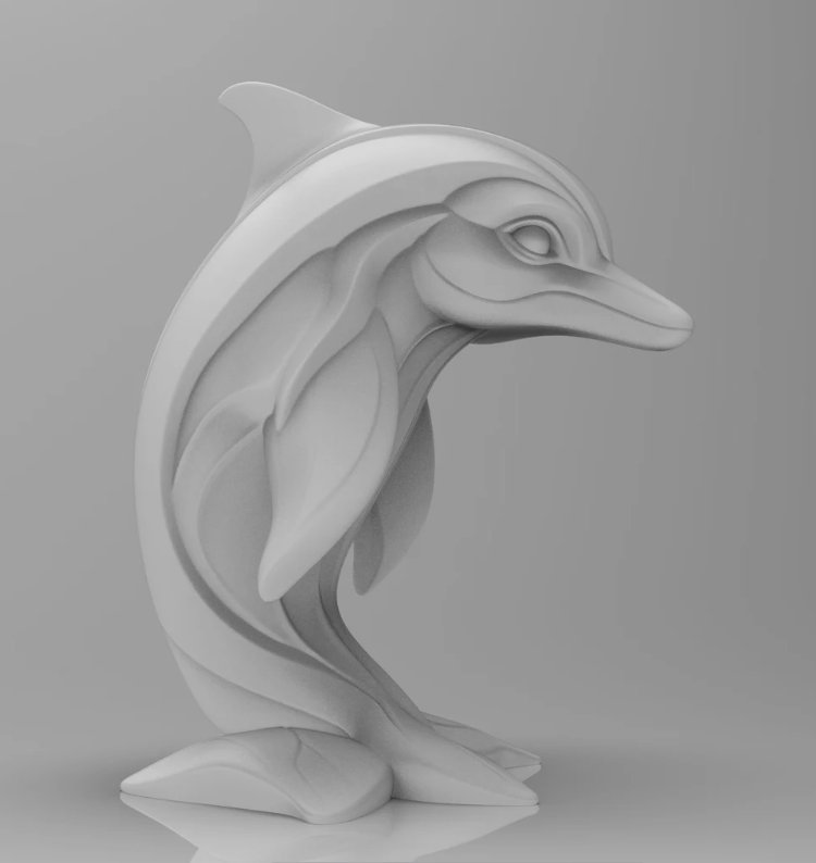 Mystical Dolphin Minimalist Sculpture