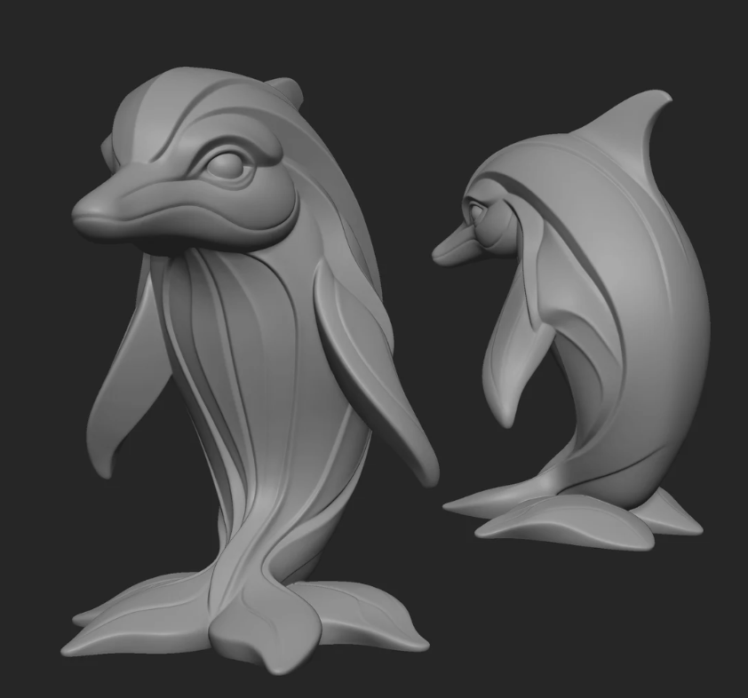 Mystical Dolphin Minimalist Sculpture